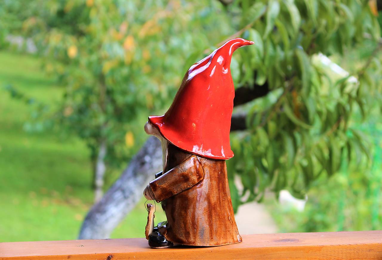 Title: Handmade Ceramic Gnome – The Heartfelt Home Guardian