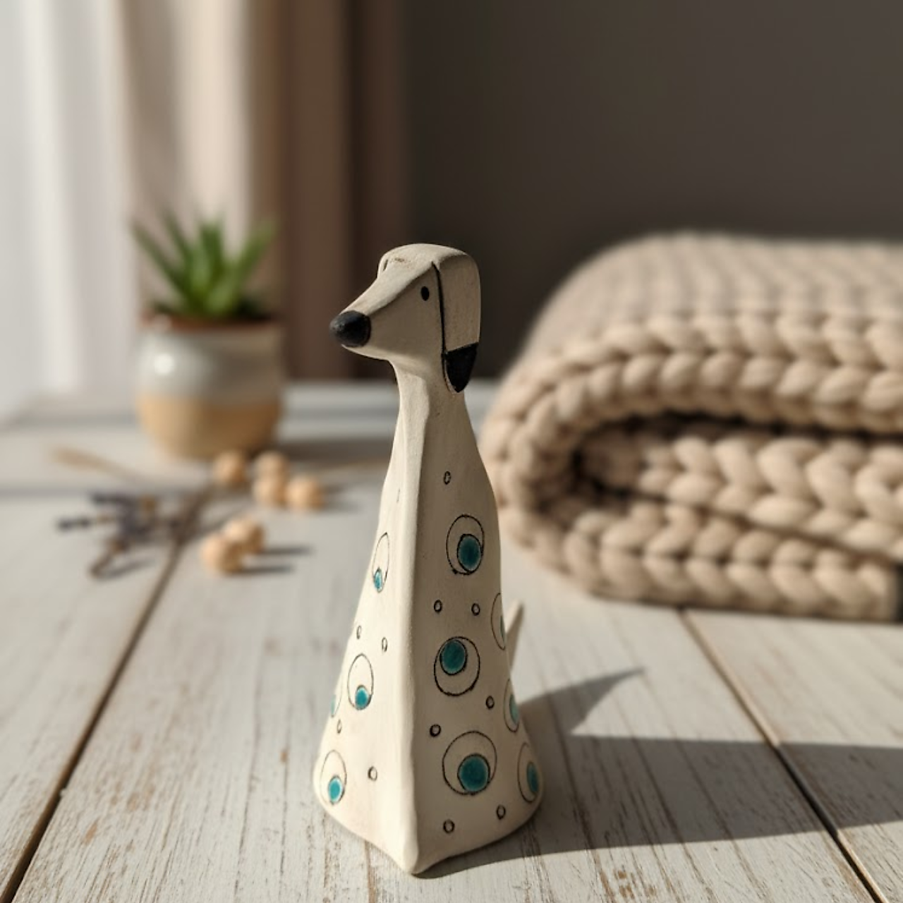 Handcrafted Ceramic Dog – Minimalist Art Sculpture